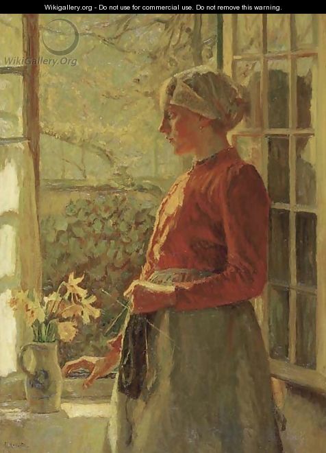 The first daffodils Girl from Laren (Holland) - Max Metzoldt
