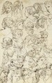 Studies of heads, after Raphael - Michel des Gobelins Corneille