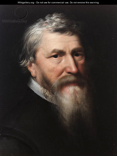 Portrait of a bearded Gentleman, bust length, in a black jacket, thought to be Lubbert Gerritsz. (1535-1612) - Michiel Jansz. Van Miereveldt