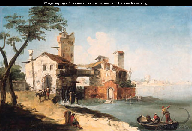 Capricci of the Venetian Lagoon, with boatmen and peasants - Michele Marieschi