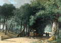 A Road entering a Forest with a Group of Soldiers attacking a Carriage - Martheus Derk Knip