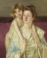 Antoinette Holding Her Child by Both Hands - Mary Cassatt