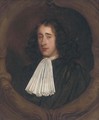 Portrait of justice John Shelden, bust-length, in a black robe and white stock, feigned cartouche - Mary Beale