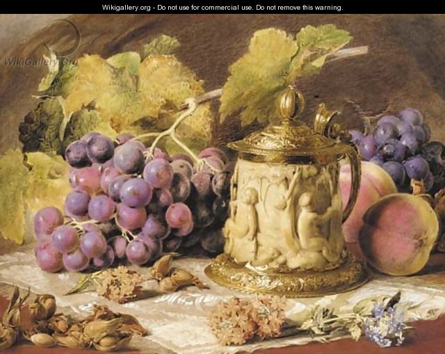 Bacchanalian cup with grapes - Mary Margetts