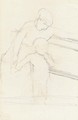 Sketch of Nurse Seated on a Bench, Baby Standing Beside Her - Mary Cassatt