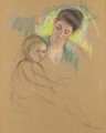 Sketch of Mother Jeanne Looking Down at Her Baby - Mary Cassatt