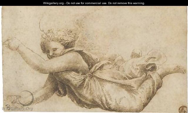 A flying angel, after Raphael - Marcantonio Raimondi