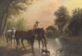 Watering horses at dusk - William Joseph Shayer