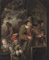 Musicians at the entrance to an Inn - (after) Willem Van Mieris