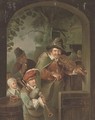 Musicians at an entrance to an inn - (after) Willem Van Mieris