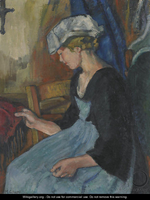 Jeune fille au foulard rouge - Marguerite Gilliard