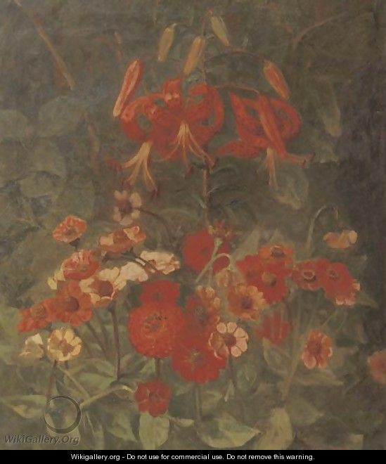 Lelies en zinnias - Marie Wandscheer
