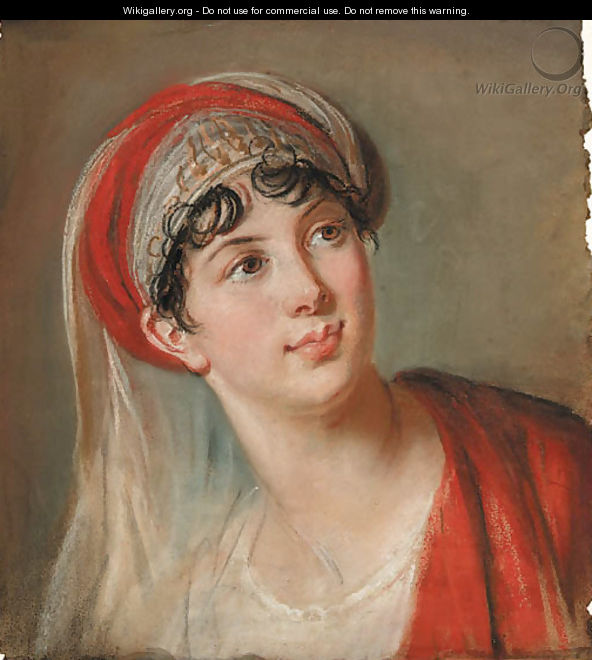 Portrait of Giuseppina Grassini, bust length, in the role of Zaira - Elisabeth Vigee-Lebrun