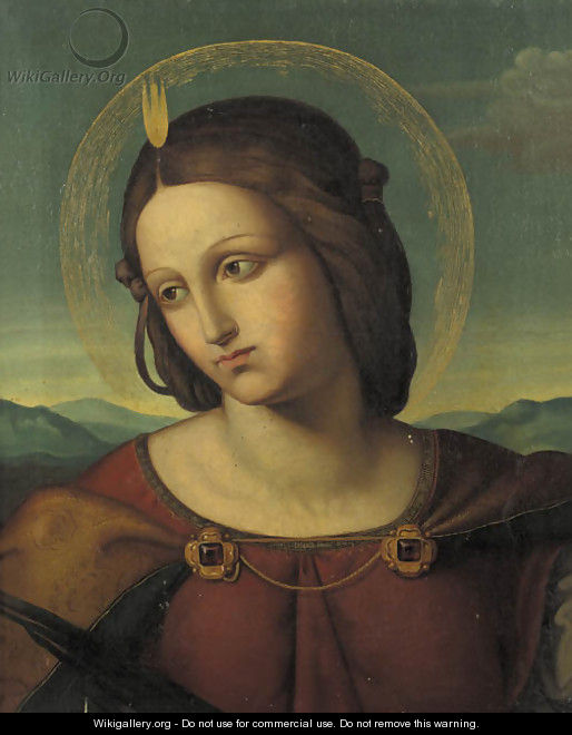 A female Saint - Pietro Vannucci Perugino