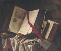 Books on a partly draped table - Pieter Gerritsz. van Roestraten
