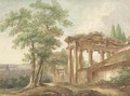 An Italianate landscape with classical ruins - Pierre-Henri de Valenciennes