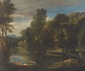 Bathers at the edge of a lake - (after) Nicolas Poussin
