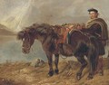 A gillie with a pony by a loch - (after) Richard Ansdell