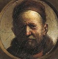Portrait of an elderly man, small-bust-length, wearing a brown cap - Rembrandt Van Rijn