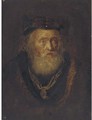 An elderly man, bust-length, in a cap - Rembrandt Van Rijn