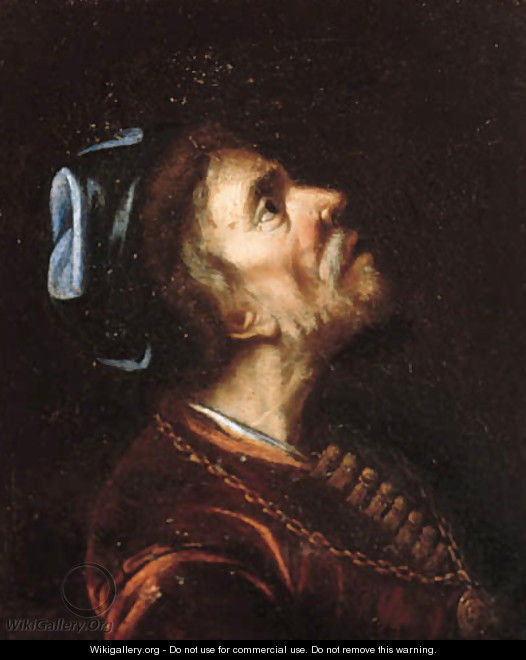 A man in oriental costume, a fragment - Rembrandt Van Rijn