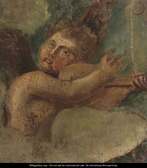 A winged cherub a fragment - Raphael