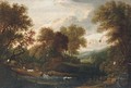 A herder watering his cattle, a hamlet beyond - (after) Gainsborough, Thomas