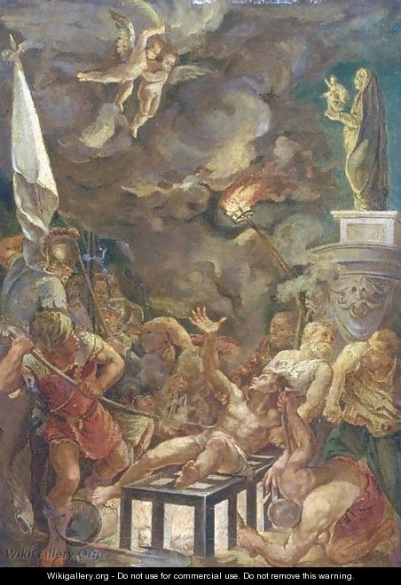 The Martyrdom of Saint Lawrence - (after) Sir Peter Paul Rubens