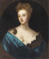 Portrait of a lady, bust-length, in a blue dress - (after) Sir Peter Lely