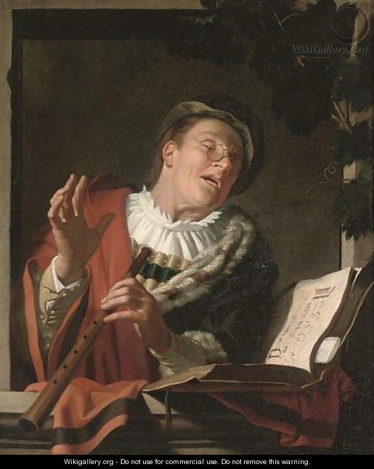 A musician at a casement - (after) Hendrick Terbrugghen