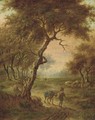 A wooded landscape with a traveller on a path - (after) Jan Wynants