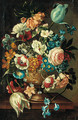 A summer bloom in an urn on a ledge - (after) Jan Van Os