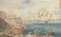 A squadron of warships off the entrance to Grand Harbour, Valetta - (after) Joseph Schranz