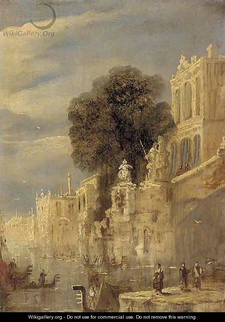 Palazzos on a Venetian backwater - (after) Joseph Mallord William Turner