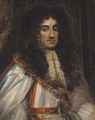 Portrait of Charles II (1630-1685), half-length, in Garter robes - (after) John Michael Wright