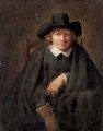 Portrait of a gentleman, seated, half-length, wearing a glove on his right hand - (after) Ferdinand Bol