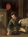 A girl in a kitchen - (after) Gerrit Dou