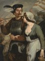 A soldier leaving for battle with a woman by his side - (after) Gerard Seghers