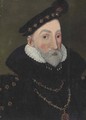 Portrait of a gentleman, traditionally identified as William Howard, 1st Baron, Howard of Effingham, bust-length - (after) George Gower