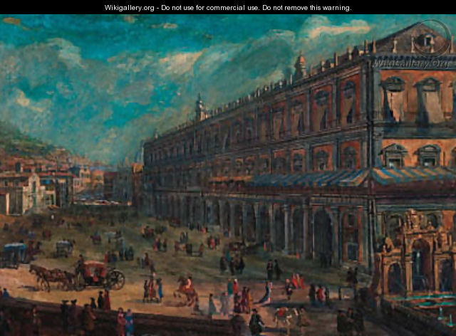 Piazza del Palazzo Reale, Naples - (circle of) Wittel, Gaspar van (Vanvitelli)