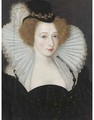 Portrait of a lady, bust-length, in a black jewelled hat and a white ruff - (after) Frans, The Elder Pourbus