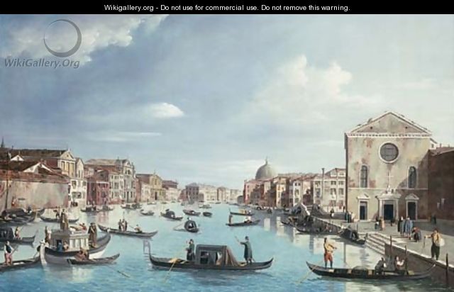 The Grand Canal, Venice looking north-east from Santa Croce to San Geremia - (Giovanni Antonio Canal) Canaletto