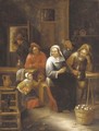 Peasants in a tavern - (after) Gillis Van Tilborch II