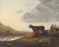 Cattle and drovers in a river landscape - (after) Aelbert Cuyp