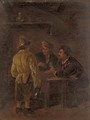 Peasants playing cards in a tavern - (after) Adriaen Jansz. Van Ostade