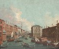 Vessels before the Rialto Bridge, Venice - (Giovanni Antonio Canal) Canaletto