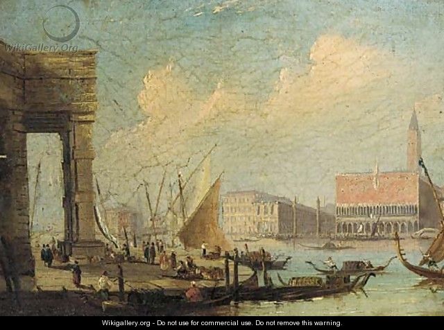 The entrance to the Grand Canal from the Customs House, Venice - (Giovanni Antonio Canal) Canaletto