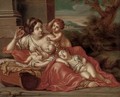 A woman with three infants in a clearing - (after) Antonio Bellucci