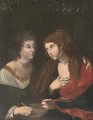 Poetry embracing Painting - (after) Angelo Caroselli