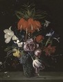 A crown Imperial lily, tulips, roses, hyacinths and other flowers - (after) Ambrosius The Elder Bosschaert